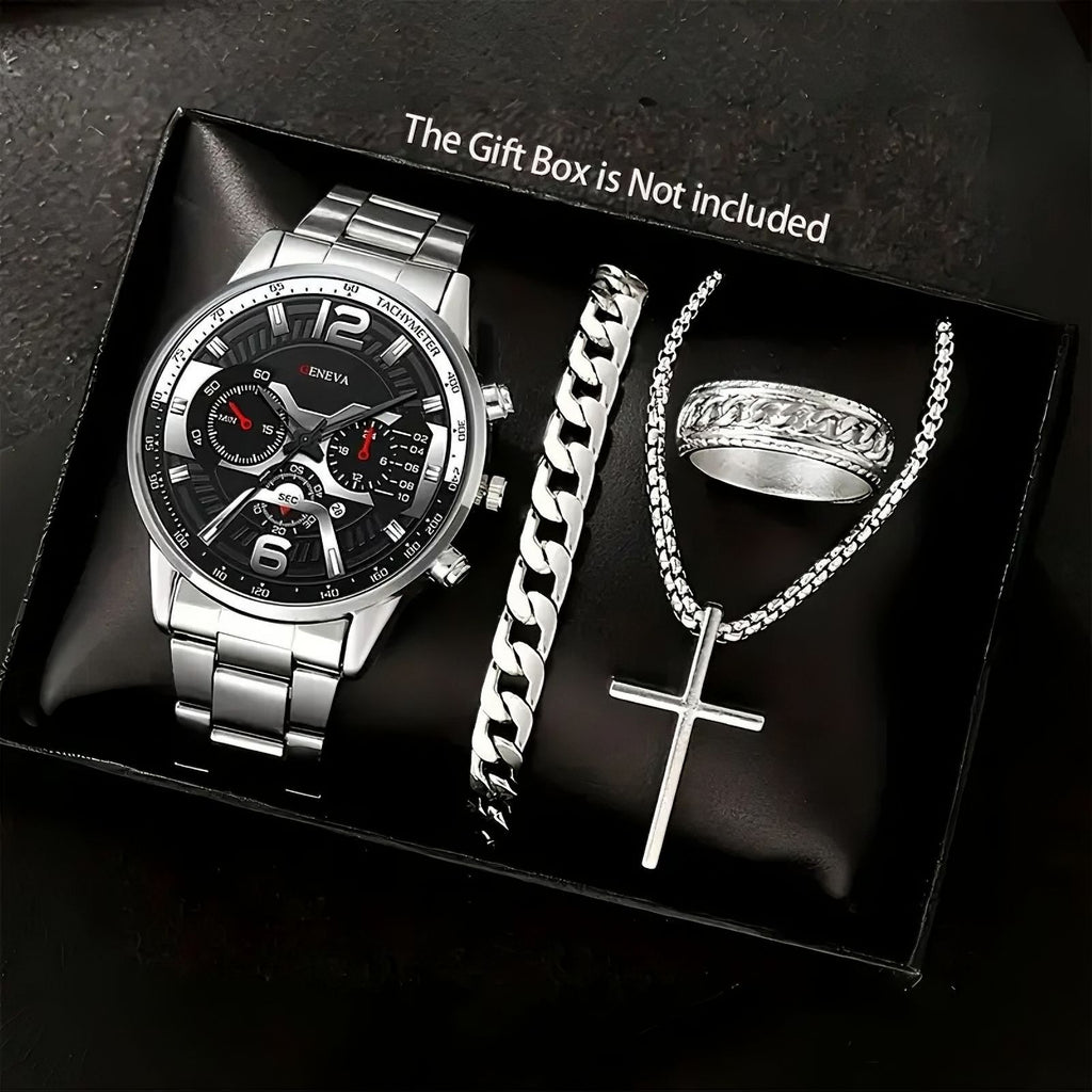Business-Style Sophisticated Watch Set For Men