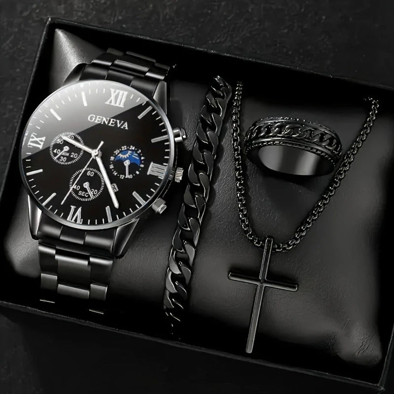 Business-Style Sophisticated Watch Set For Men