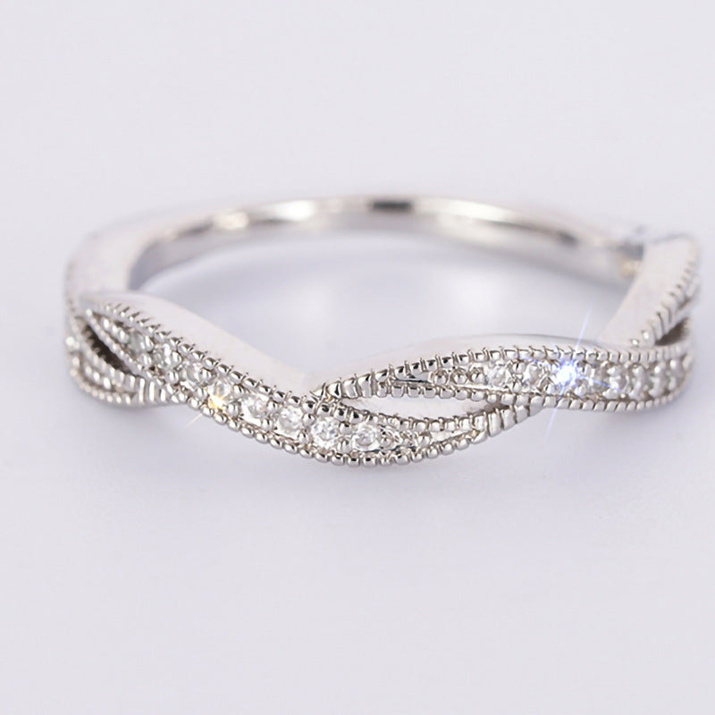 Twisted-cross Wedding Ring