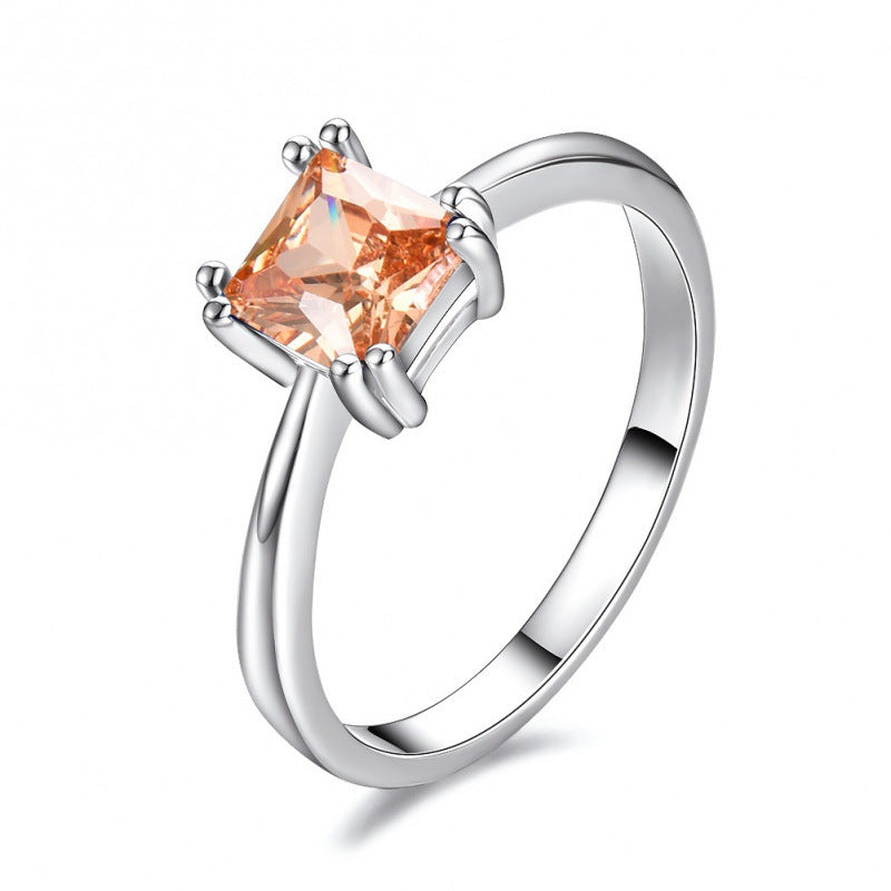 Square Ring With Four Prongs