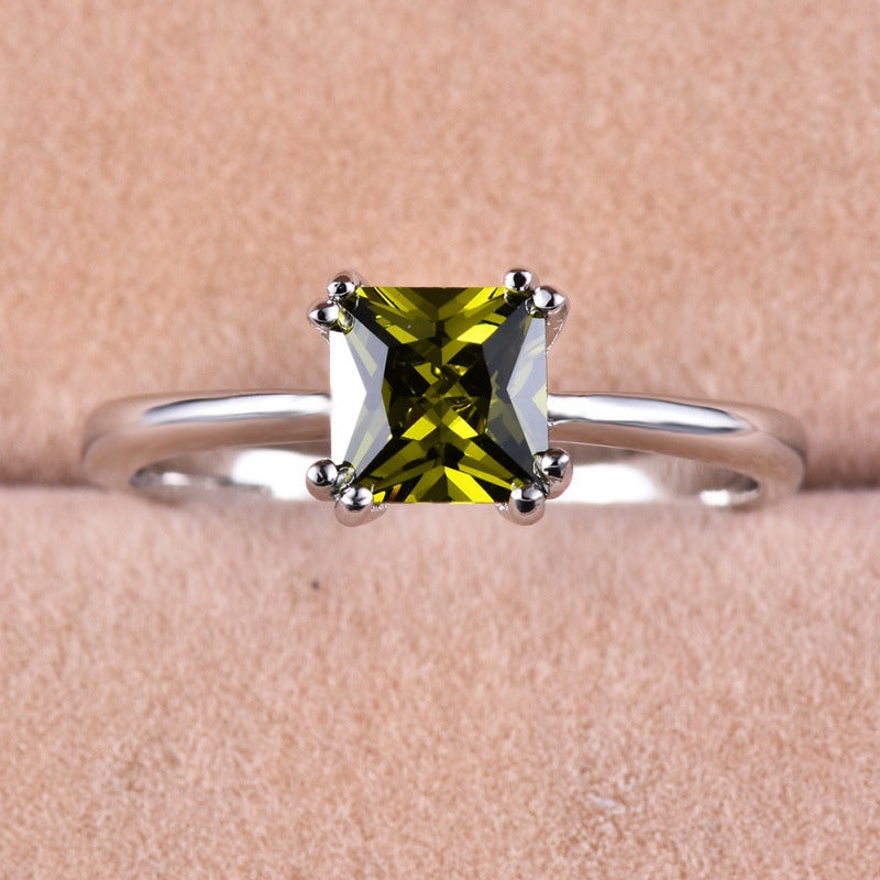 Square Ring With Four Prongs