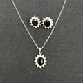 SUNFLOWER Zircon Ear Stud Necklace Suit