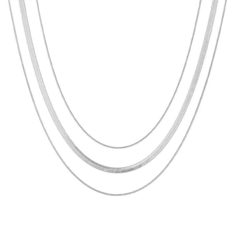 Three-Tier Snake Bone Necklace