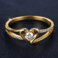 Heart-Shaped Diamond Ring With Gold And Cubic Zirconia Setting