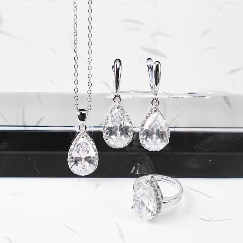 Drop-shaped Zircon Three-piece Set