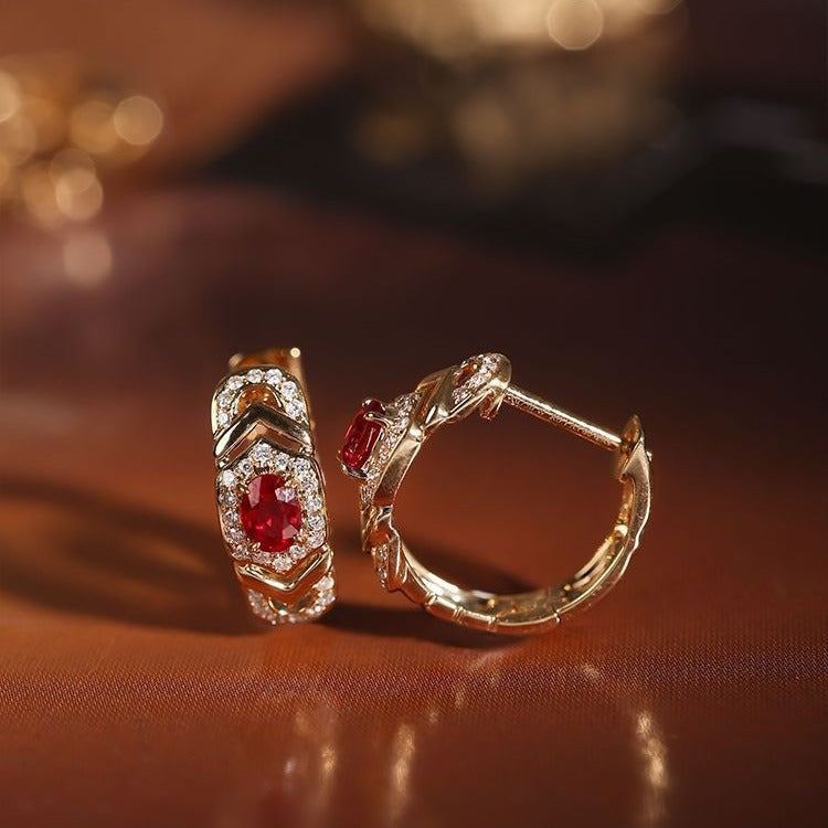 Earrings With Royal Blue Sapphire Inlays