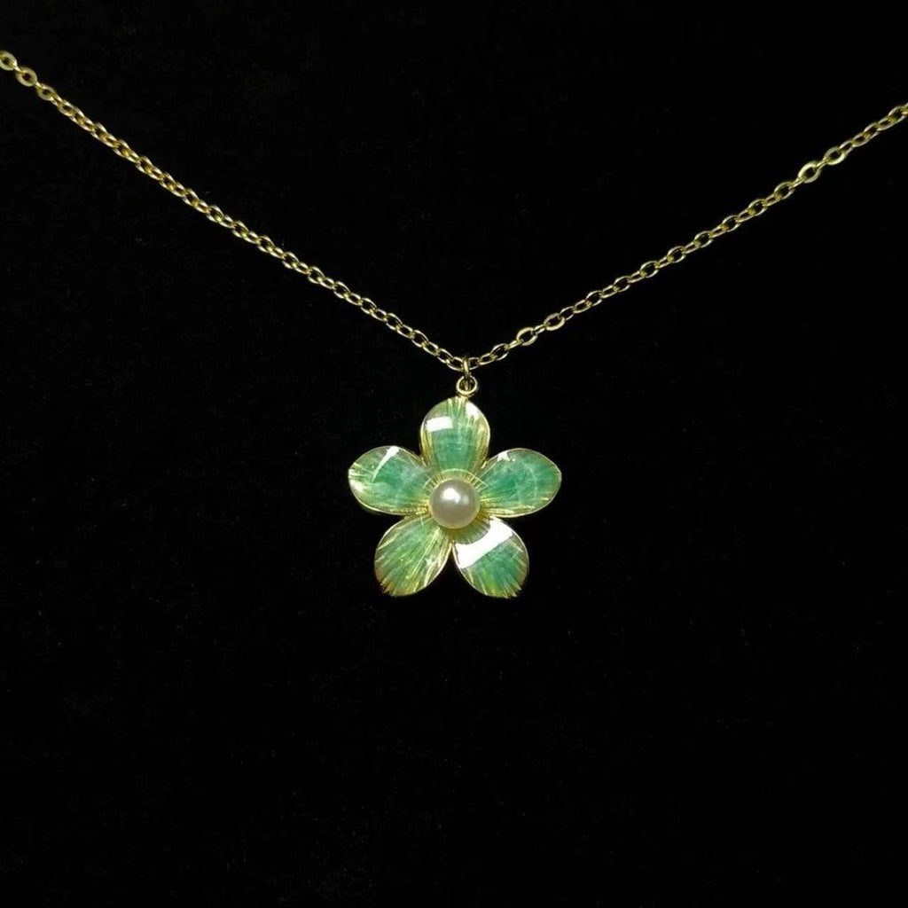 Vintage Pearl Cherry Blossom Necklace