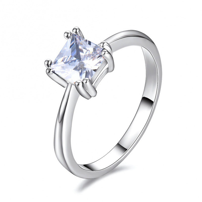 Square Ring With Four Prongs