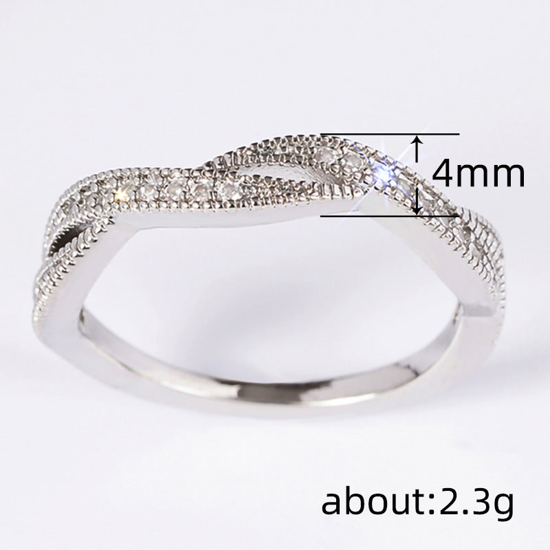 Twisted-cross Wedding Ring
