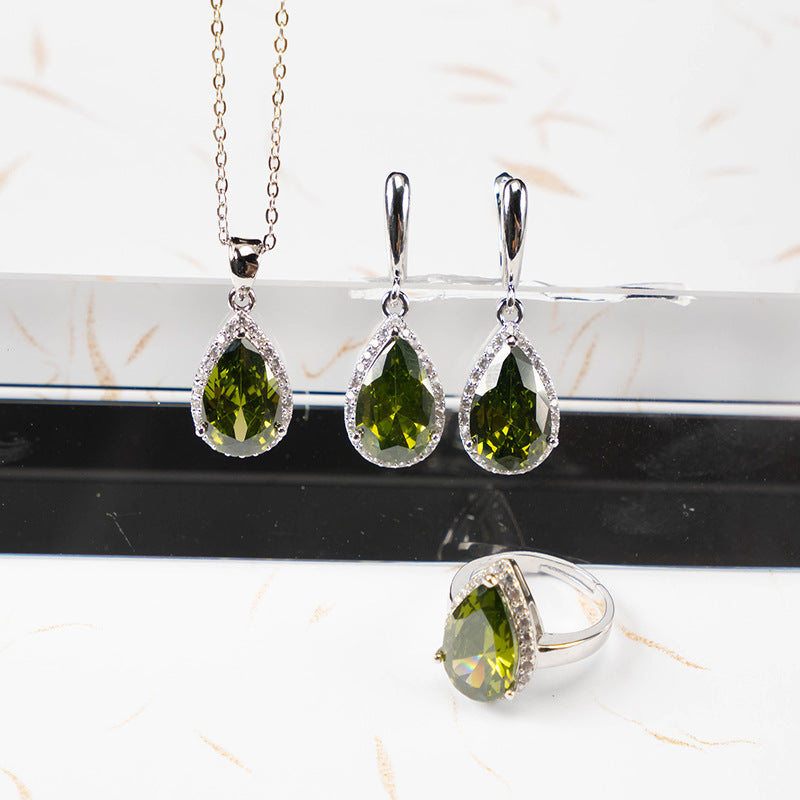 Drop-shaped Zircon Three-piece Set
