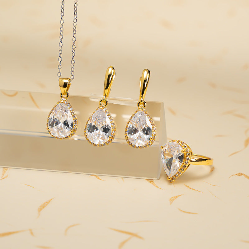 Drop-shaped Zircon Three-piece Set