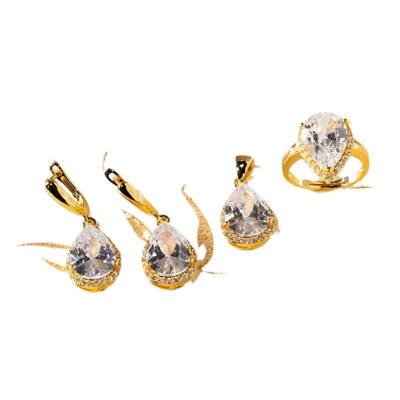 Drop-shaped Zircon Three-piece Set