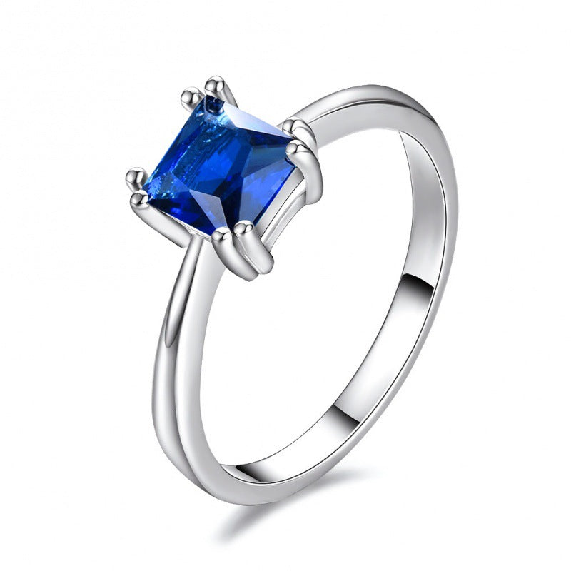 Square Ring With Four Prongs