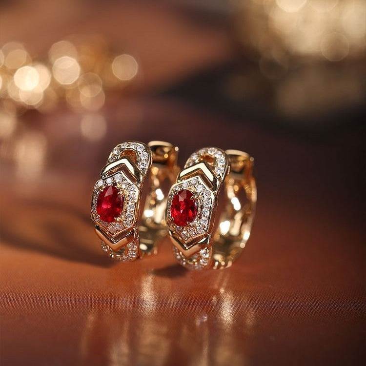 Earrings With Royal Blue Sapphire Inlays