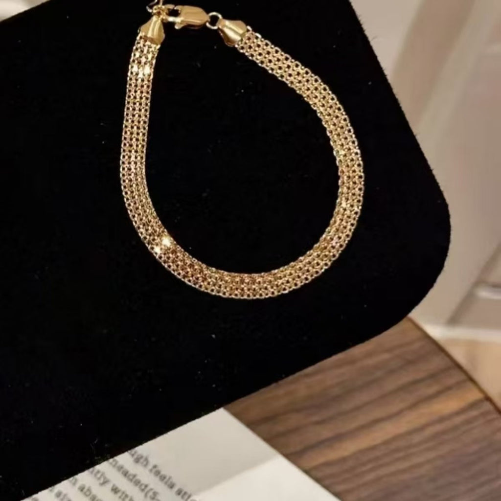 Gold Lace Strap Woven Bracelet