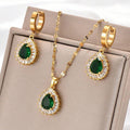 Jade White Suit Necklace Earrings All-match Jewelry