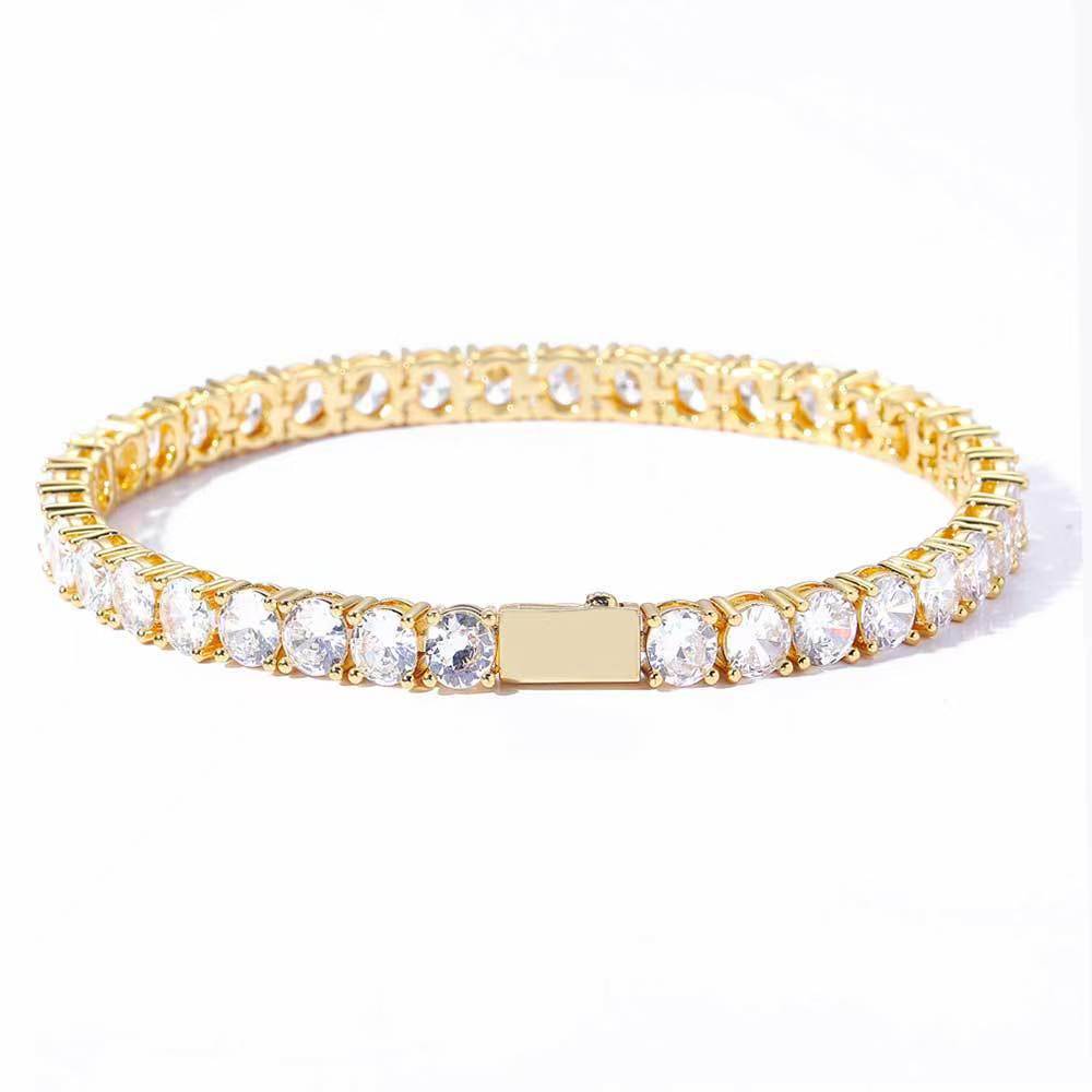 Hip-hop Spring-clasp Zircon Tennis Bracelet Jewelry
