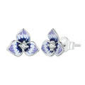 Morning Glory Oil-drop Stud Earrings For Women With Micro-paved Zircon