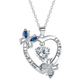 Butterfly Heart Diamond-Encrusted Necklace For Women