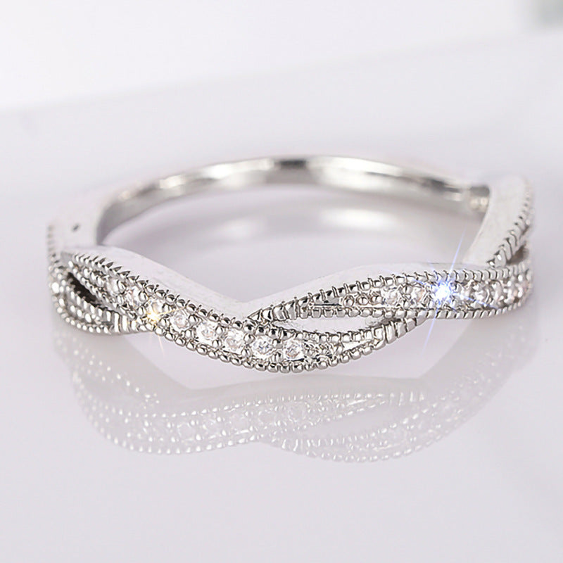 Twisted-cross Wedding Ring