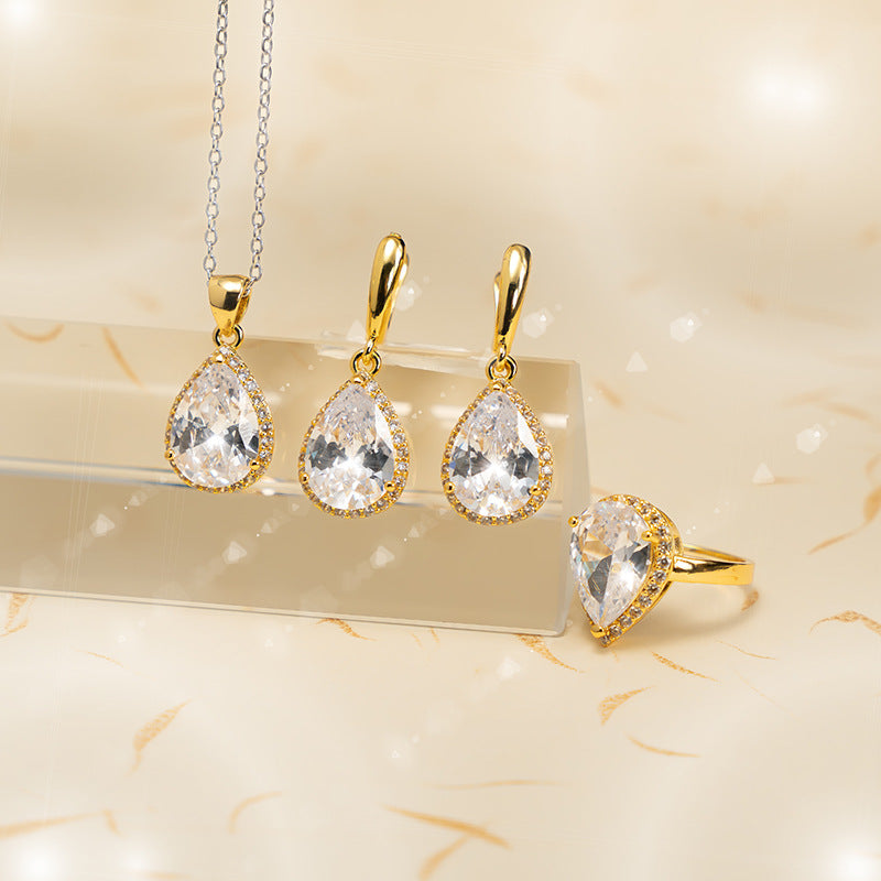 Drop-shaped Zircon Three-piece Set
