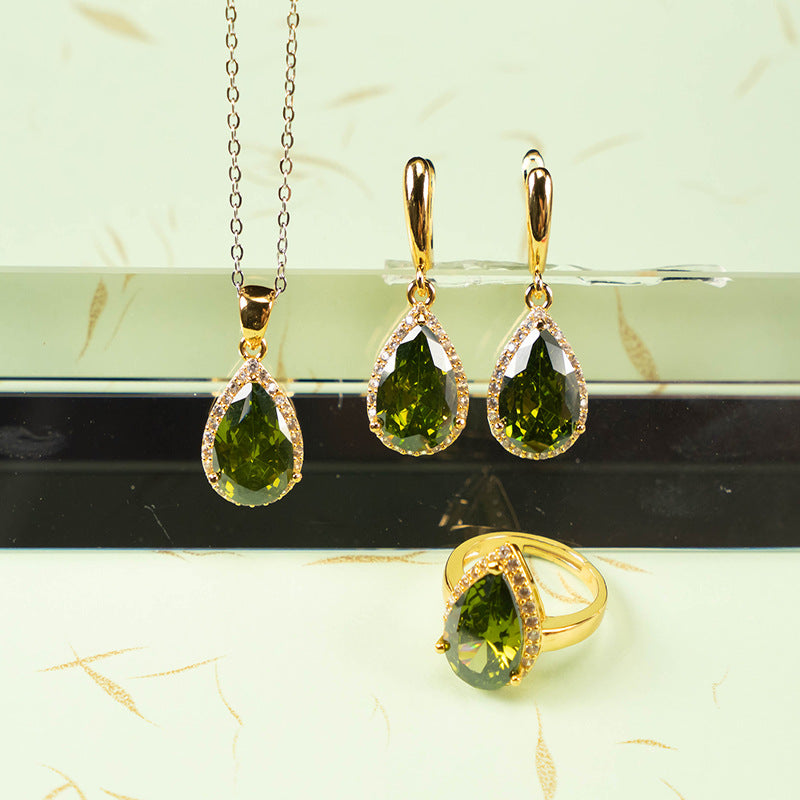 Drop-shaped Zircon Three-piece Set