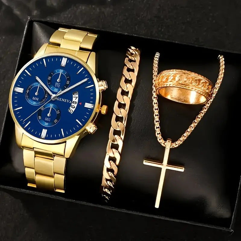 Business-Style Sophisticated Watch Set For Men