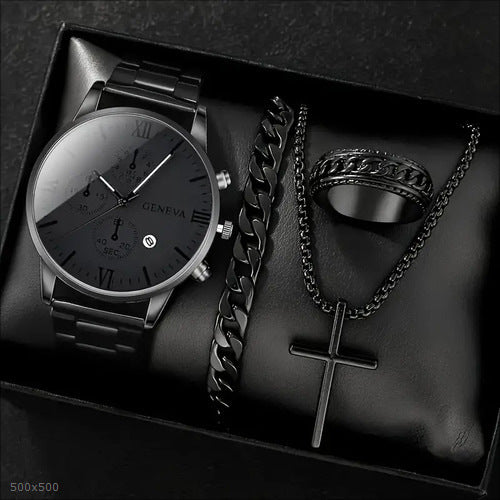 Business-Style Sophisticated Watch Set For Men