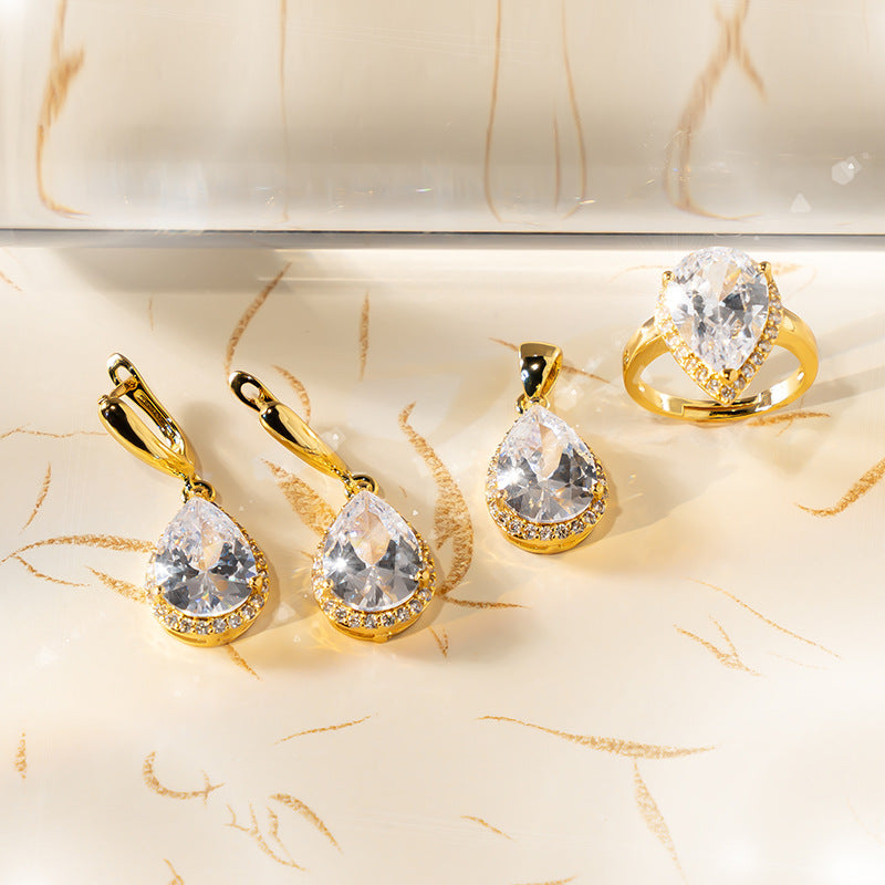 Drop-shaped Zircon Three-piece Set
